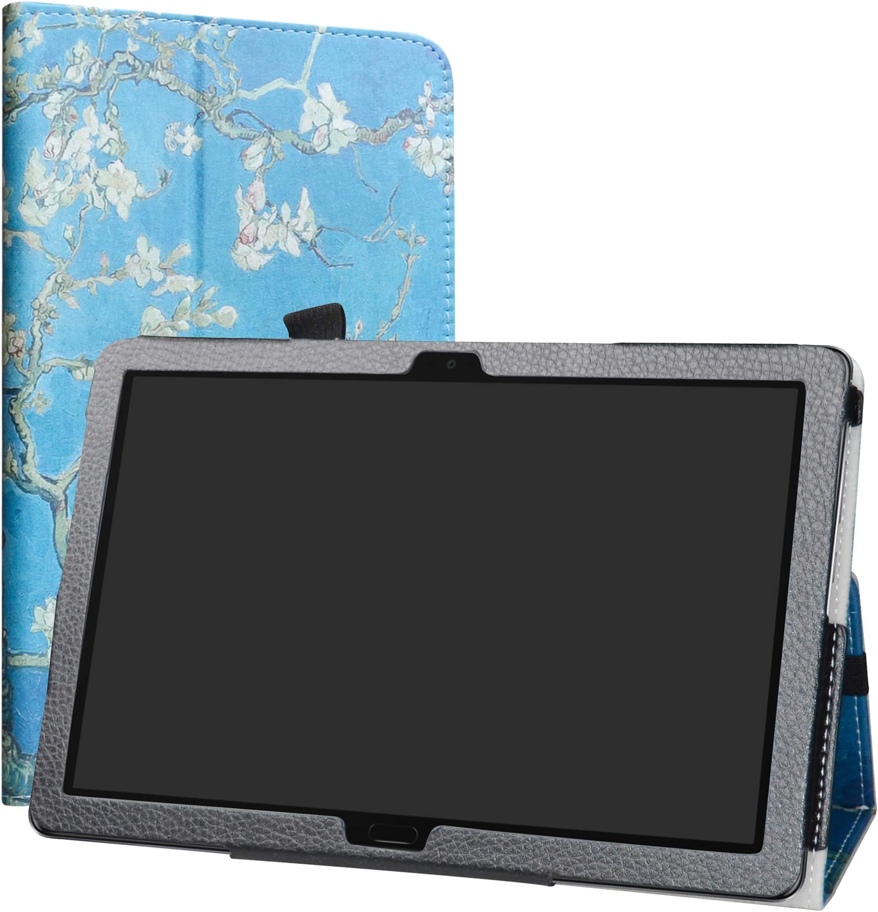 MediaPad M5 Lite Case,LiuShan PU Leather Slim Folding Stand Cover for 10.0" Huawei MediaPad M5 Lite 10-Inch Android Tablet PC,Almond Blossom