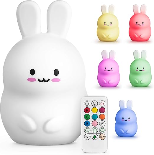 Sweet Ponies Veilleuse Enfant Veilleuse Bebe Lapin Usb Rechargeable Led Silicone Lampe Avec Telecommandee Lampe De Nuit Chambre Amazon Fr Luminaires Et Eclairage