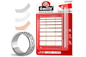 Omilly Ring Sizers for Loose Rings, 144-Pack 16 Sizes 6 Sheets, Invisible Ring Guards & Size Adjusters for Men & Women (Transparent, Grey, Nude)