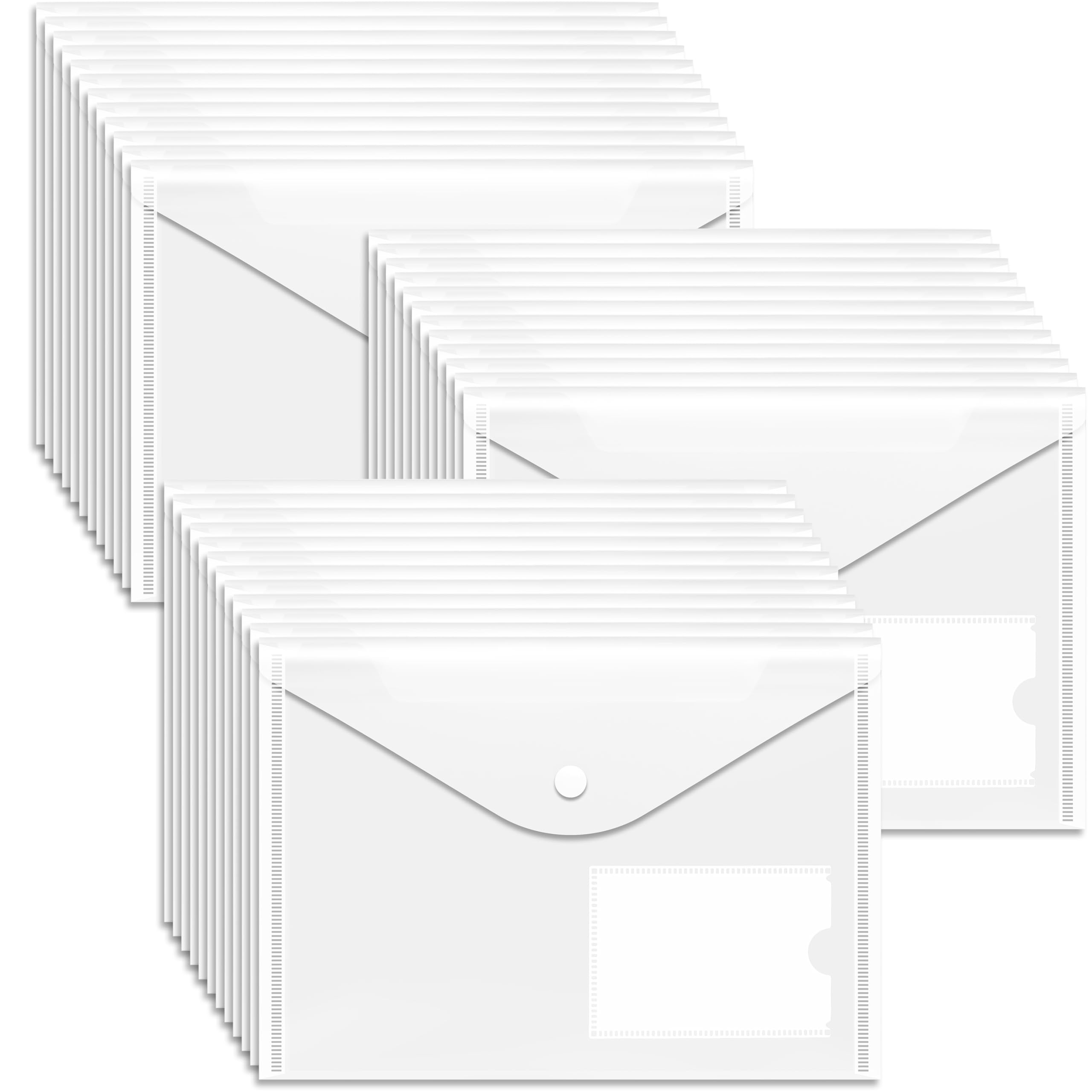 Plastic Wallets A5-36 Pack A5 Plastic Folders with Popper Document Files Popper Wallet Envelope Folders Pocket