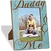 XHWLYN Daddy & Me Picture Frame, Father's Day Gift for Dad from Daughter Son, Daddy Son Daughter Family Photo Frame, Fits 4x6 inches Photos, Rustic Wall or Tabletop Decoration for Home Office