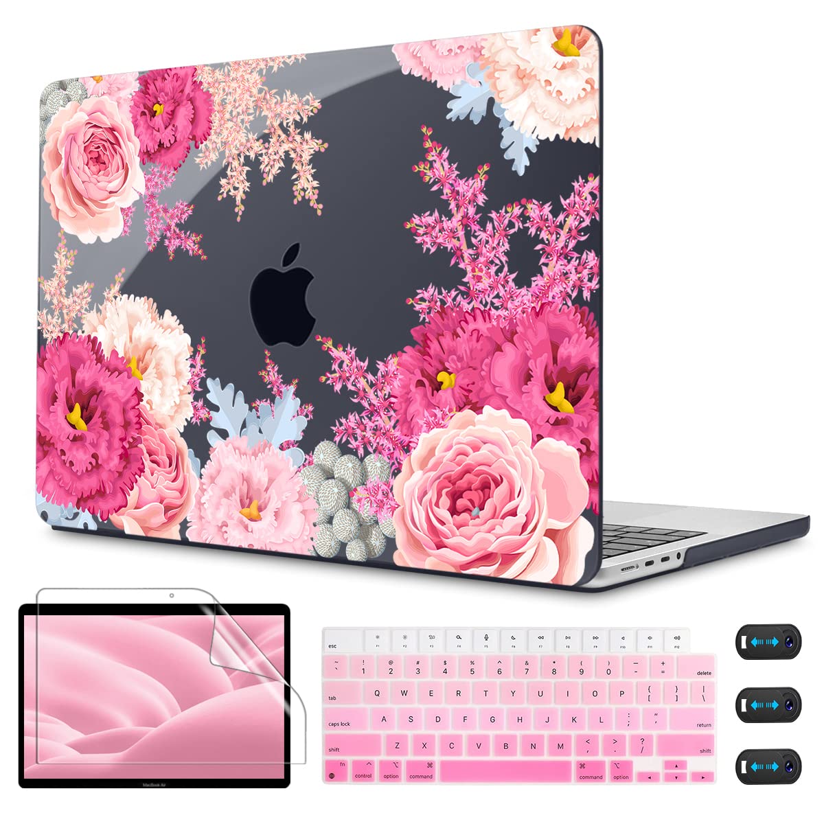 CISSOOK Gorgeous Floral Case for MacBook Pro 16 Inch 2025-2021 Release A3403 A3186 A2991 A2780 A2485, Plastic Hard Shell Case for MacBook Pro 16