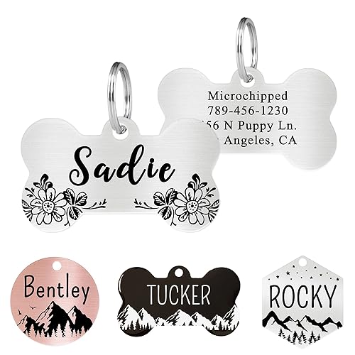 Stainless Steel Amazon Dog Tags Engraved Custom Dog Tag, Personalized  Stainless Steel Pet ID Collar Tags