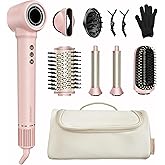 okaydeer 7 in One Hair Dryer Brush with Auto Wrap Curlers, Negative Ionic, No Heat Damage, Blow Dryer, Fast Drying & Frizz-Free Styling, Hot Air Styler, Straightener&Volumizing Brush with Storage Bag