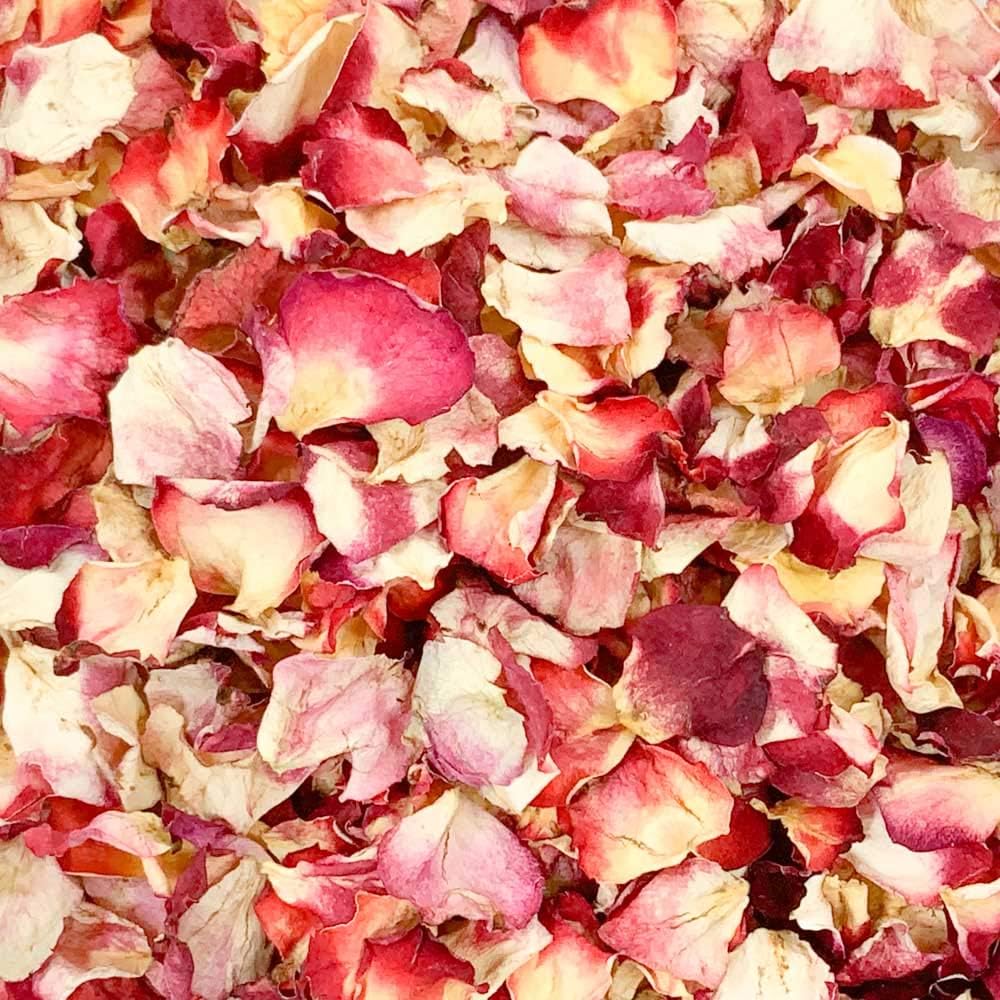 Classic Collection - 1 Litre of Pink & Orange Natural Rose Petal Confetti - Biodegradable - Suitable for 10-12 Guests (20)