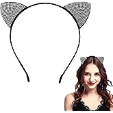 Amariver Cat Ear Headbands for Women Catwomen Accessories Silver Cat Ears Headband Catwoman Costume
