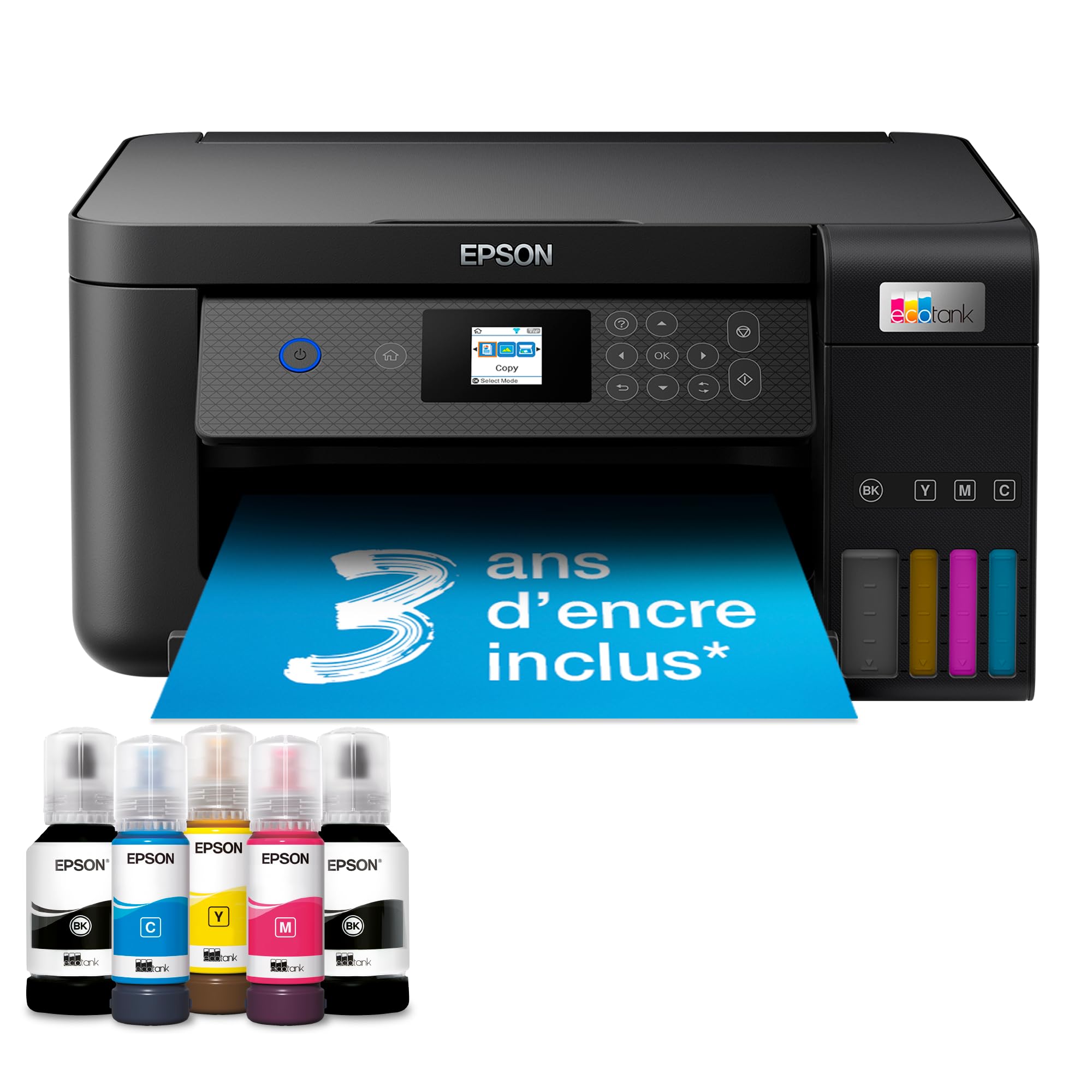 Epson Ecotank Et-2850 A4 Imprimante Multifonction Wi-Fi Avec Réservoir D'Encre Jusqu'À 3 Ans D'Encre Incluse