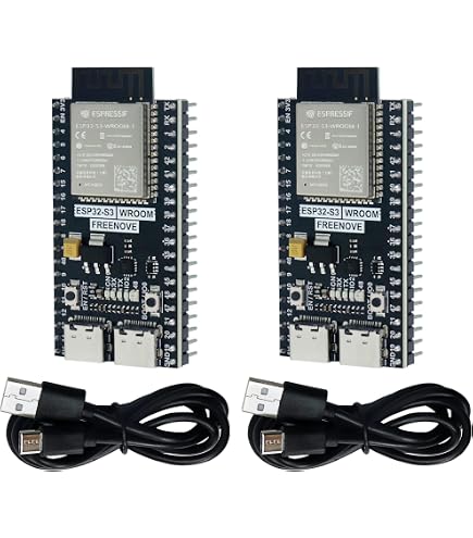 Lot De 2 Cartes Développement ESP32-S3 Mini - Double Cœur, WiFi + Bluetooth, 24 Broches GPIO - 2