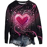 GOFULY Christmas Sweatshirts For Women Plus Size Crew Neck Christmas Santa Printed Shirts Long Sleeve Funny Fall Clothes