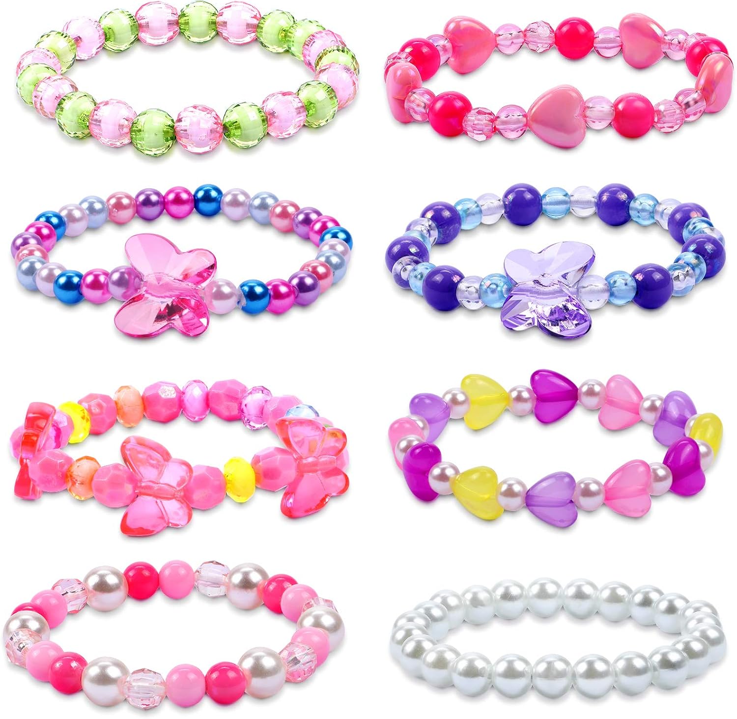 G.C Butterfly Beaded Bracelet for Girls Colorful Kids Gift