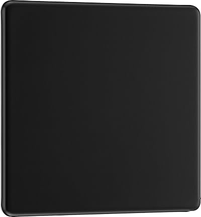 British General Flatplate Matt Black Single Blank Electrical Wiring Plate