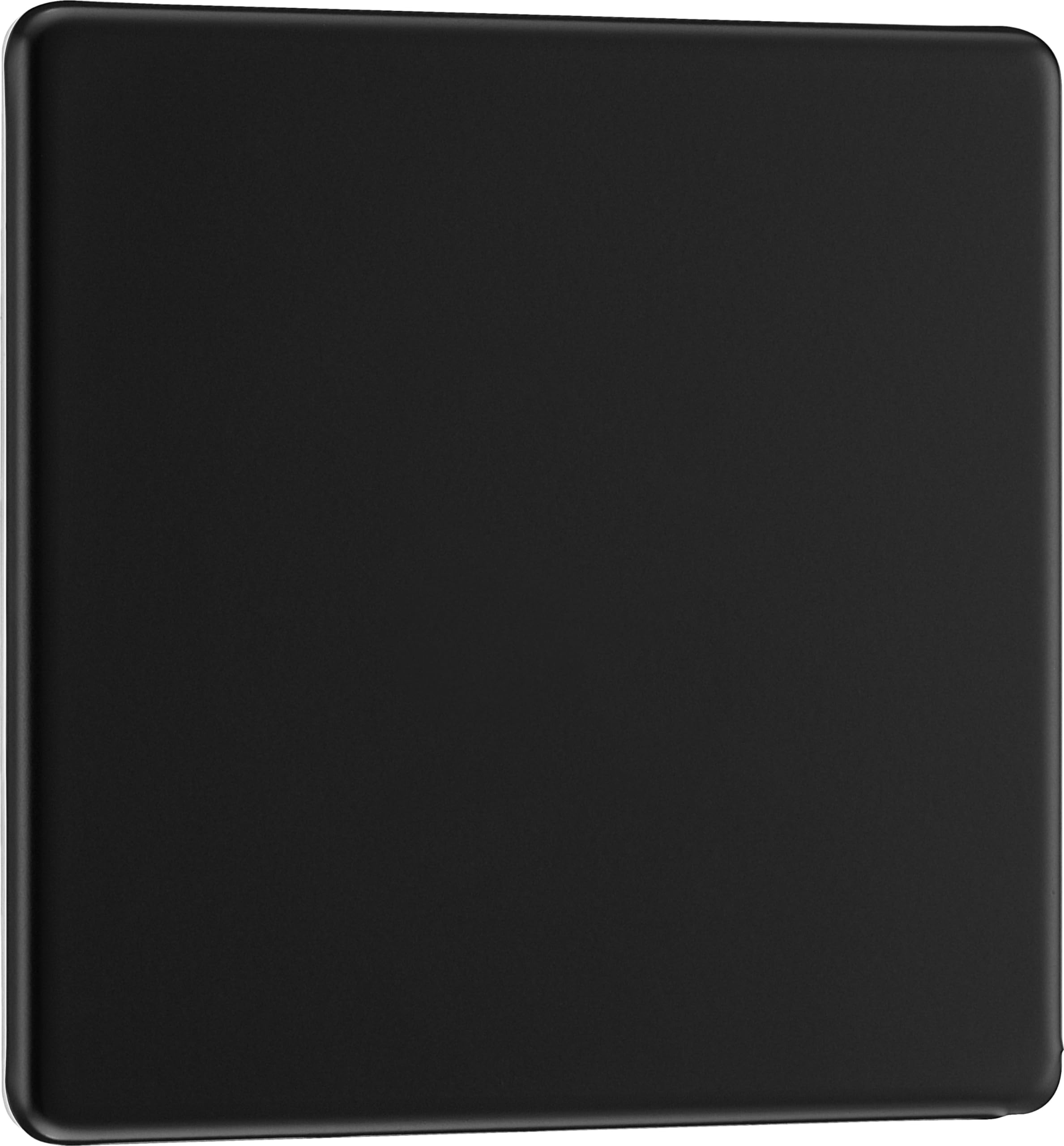 Screwless Flatplate Matt Black Single Blank Plate