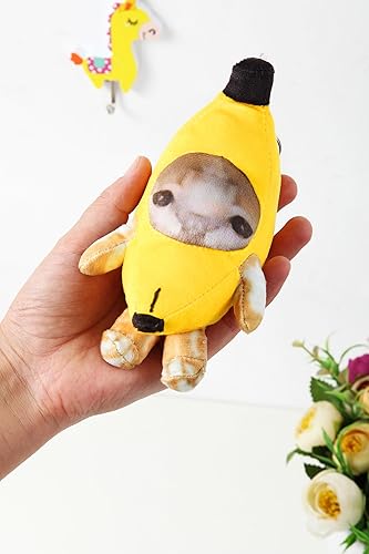 Crying Banana Cat Plush Keychain, Happy Funny Baby Sound Cat
