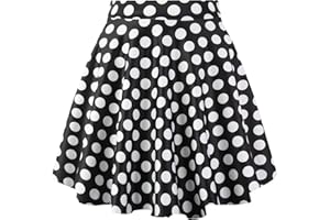 THHGPO Women's Casual Basic Skirts Mini Flared Skater Stretchy A-Line Party Skirts with Shorts