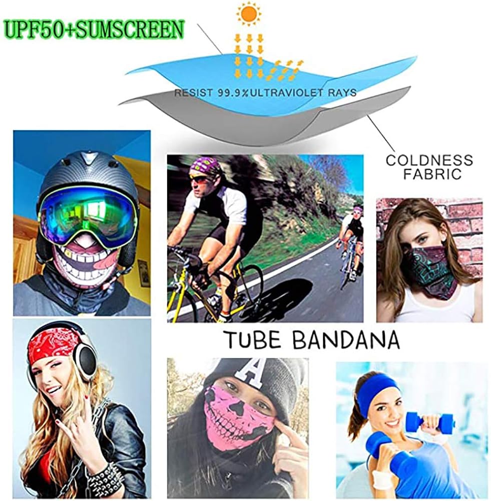Women's Novelty Bandanas 3D Cat Printed Neck Warmer Gaiter Scarf Men's Tube Mask for Outdoor Sports: Clothing