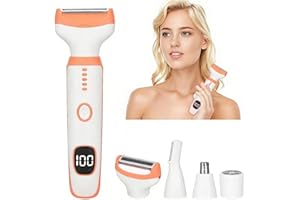 Beanify Electric Razors LED Display for Women Men, 2025 Wet/Dry Lady Shaver,4 in 1 Cordless Hair Remover with IPX7 Waterproof,Smooth & Silky Portable Bikini Electric Grooming Set (Black)
