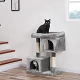 Feandrea Cat Tree Tower 84 cm Large Cat Condo with 2 Caves Light Grey PCT61WV2 view 2