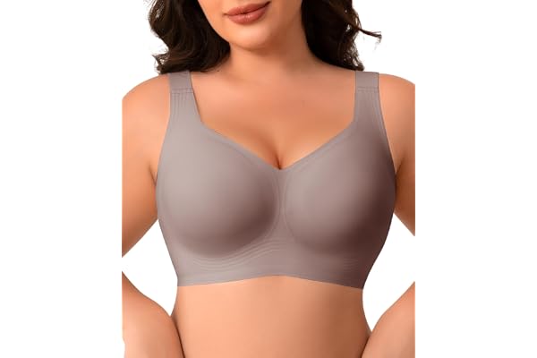 Werena Wireless Jelly Bras for Women Full Support Seamless Plus Size Minimizer Bra No Underwire Push Up Bralette Comfort
