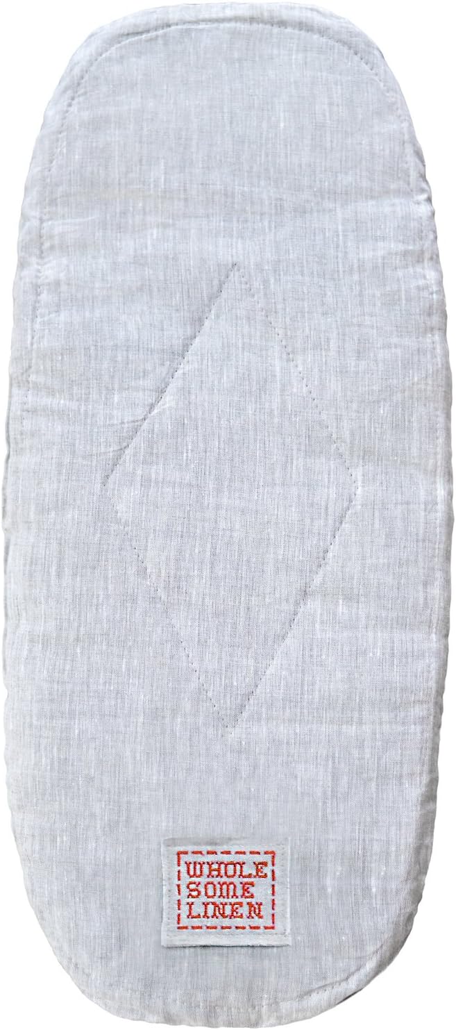 Wholesome Linen Organic Bassinet Mattress | Cooling Mattress Pad for Moses Basket | Breathable, Non-Toxic, Hypoallergenic & Antibacterial | Oval, Grey Flax