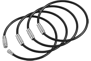 SILIPAC Large Key Ring Wire Stainless Steel Keychain Car Cable Keyring Loop Luggage Tag Hinge Keepers Binding Carabiner Big Locking