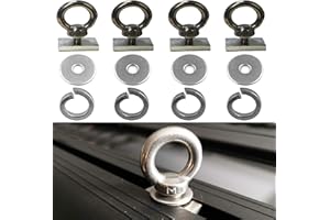 4 Pack Heavy-Duty Stainless Steel Eye Bolt tie Down kit for roof Rack. Also can be Used for fix The 4WD Awning and Other Acce