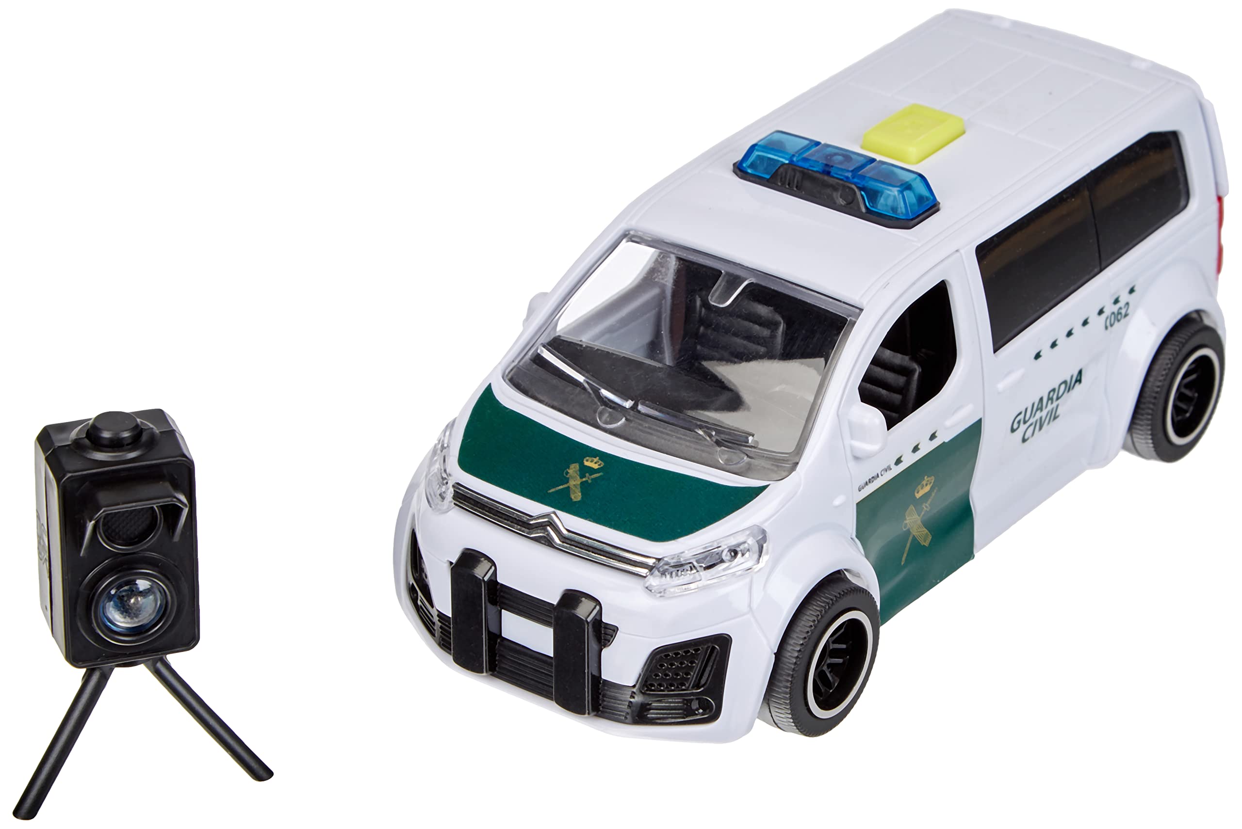DICKIE Toys Citroen Civil Guard Transporter with Realistic Effect Radar Friction Light and Sound Suitable for Boys and Girls Aged 3+ 15cm