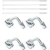 8pcs Glass Funnel Set, Clear Borosilicate, with Right-Angle Buffer Zone for Chemical Filtration, Includes 4 Funnels and 4 Cleaning Brushes