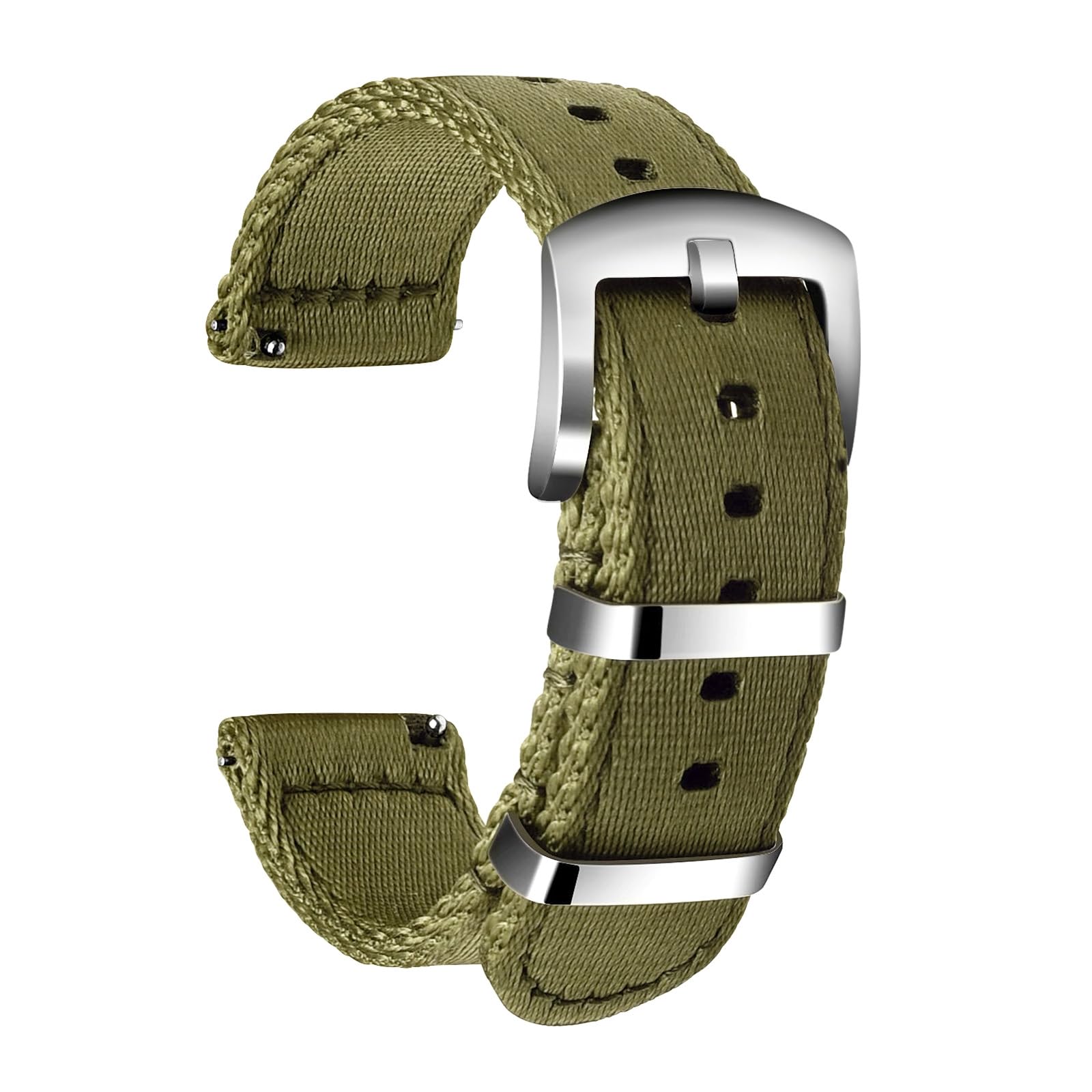 ULLCHRO Nylon Watch Strap Replacement Canvas Watch Band Military Army Men Women - 18mm, 20mm, 22mm, 24mm Watch Bracelet with Stainless Steel Silver Buckle