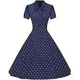 GownTown Women's 1950s Retro Cocktail Party Swing Dress with Pockets