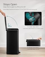 SONGMICS 30 L Kitchen Trash Bin Steel Pedal with Inner Bucket Ink Black view 6