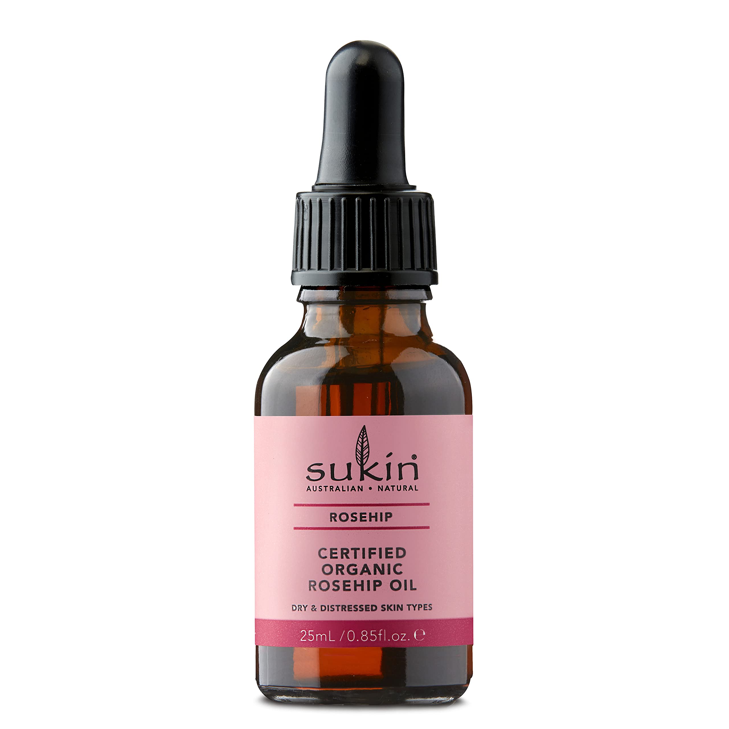 Sukin Organic Rosehip Oil 25ml - reduces the appearance of scars, ageing, relieves redness & helps maintain healthy skin - cruelty free & vegan friendly.