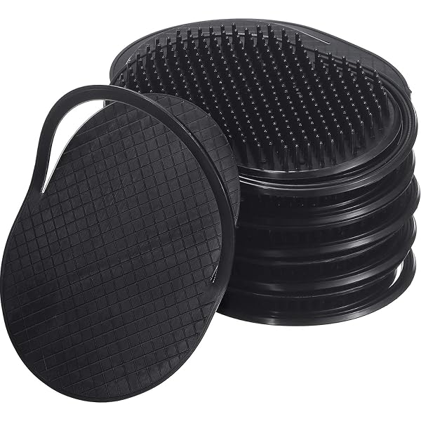 Pocket Palm Combs – 12 Stück Weiche Shampoo-Massagebürsten Für Die Kopfhaut, Schwarz, Tragbar