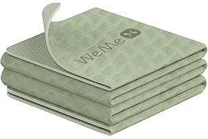 Yoga Mat 72"X24" WeMe TPE Exercise Yoga Mat 4mm/6mm/8mm Thick -2024 New Training Folding Mat Fitness Mat for Women, Men & Children,Non-Slip High-Density Eco Friendly for Pilates Mat with Storage Bag