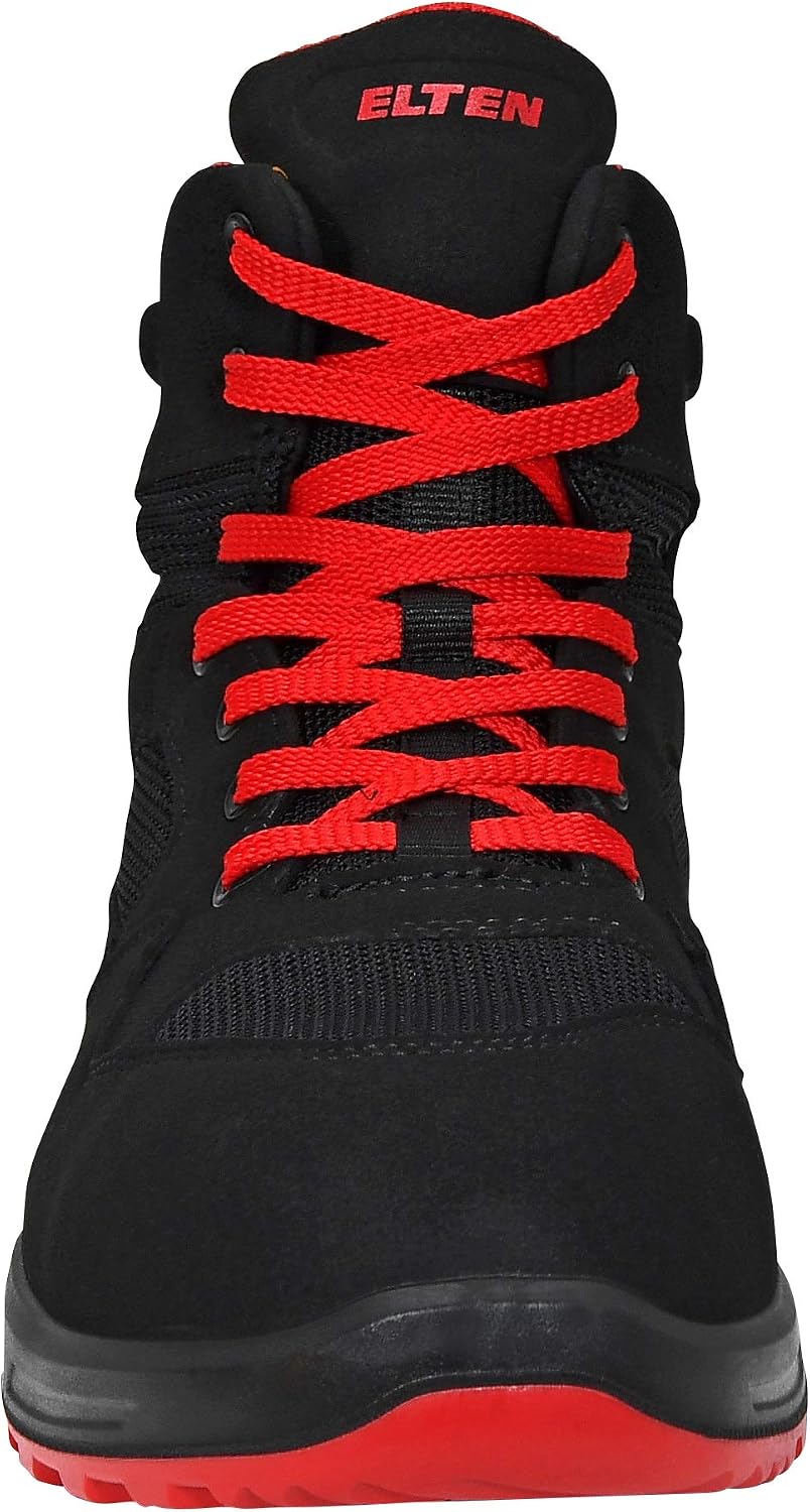 ELTEN Lakers XXT Mid ESD S1P Women Men Safety Shoes Sporty Lightweight Black/Red Plastic Cap Safety Half Boots - Image 3