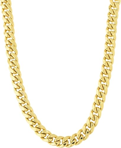 Amazon メンズ 14kイエローゴールド クラシック マイアミキューバリンクチェーンネックレスまたはブレスレット ブレスレット 通販