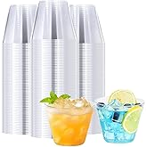 BYSNOW 300 Pack 9 oz Clear Disposable Plastic Cups, Clear Plastic Cups Tumblers Cocktail Glasses, Disposable For Holiday, Wedding, Party