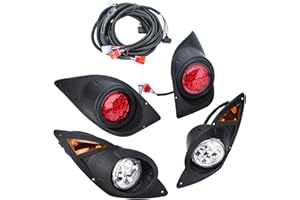 Headlight Tail Light Kit Compatible with Yamaha G29 Drive Golf Carts 2007-UP Street Legal Headlights Kit LED Light Kit Assemb