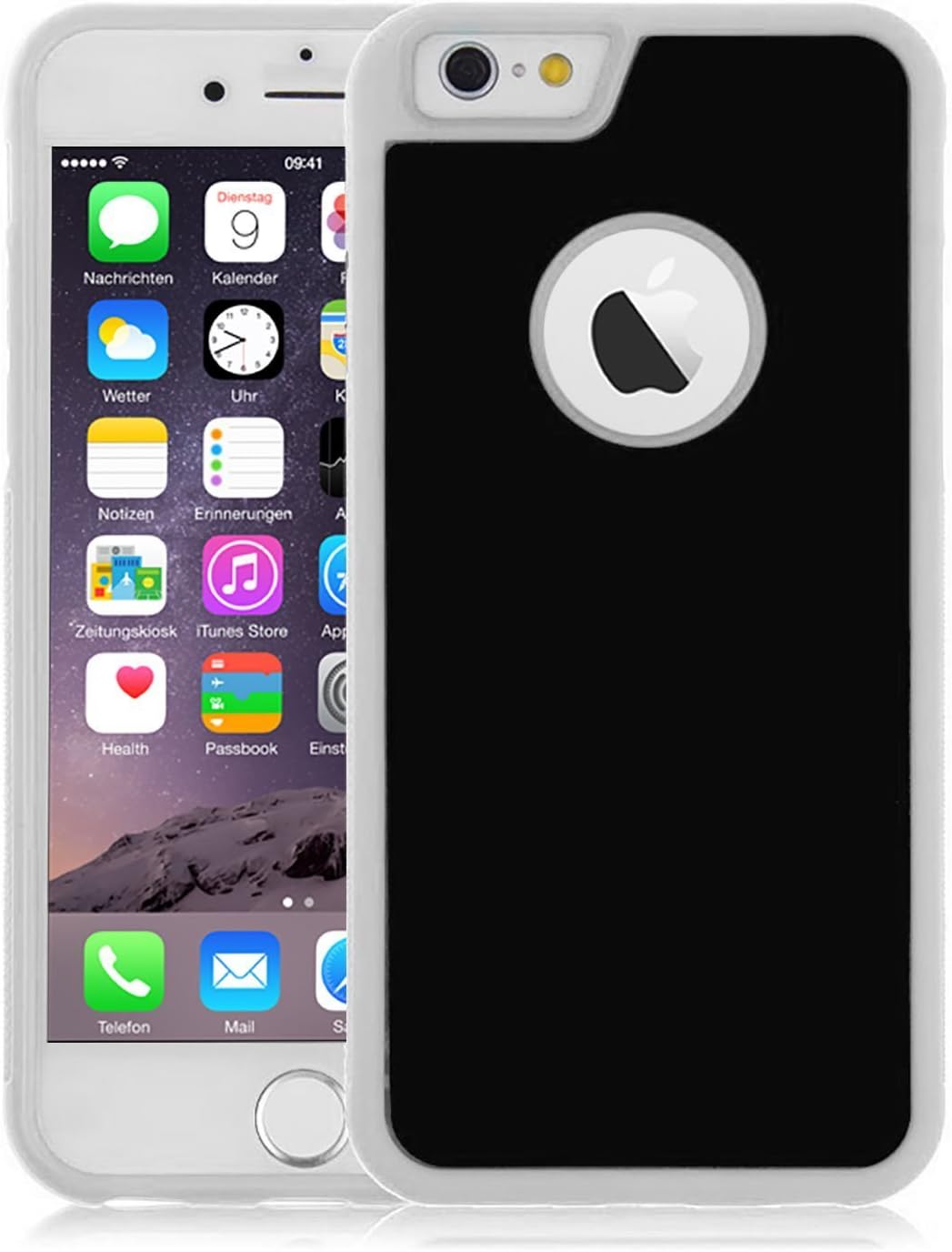 Geldy Anti Gravity Cell Phone Case for iPhone 6 Magical Selfie Nano Suction Sticks to Glass Whiteboards Kitchen Cabinets Tile Metal (White)