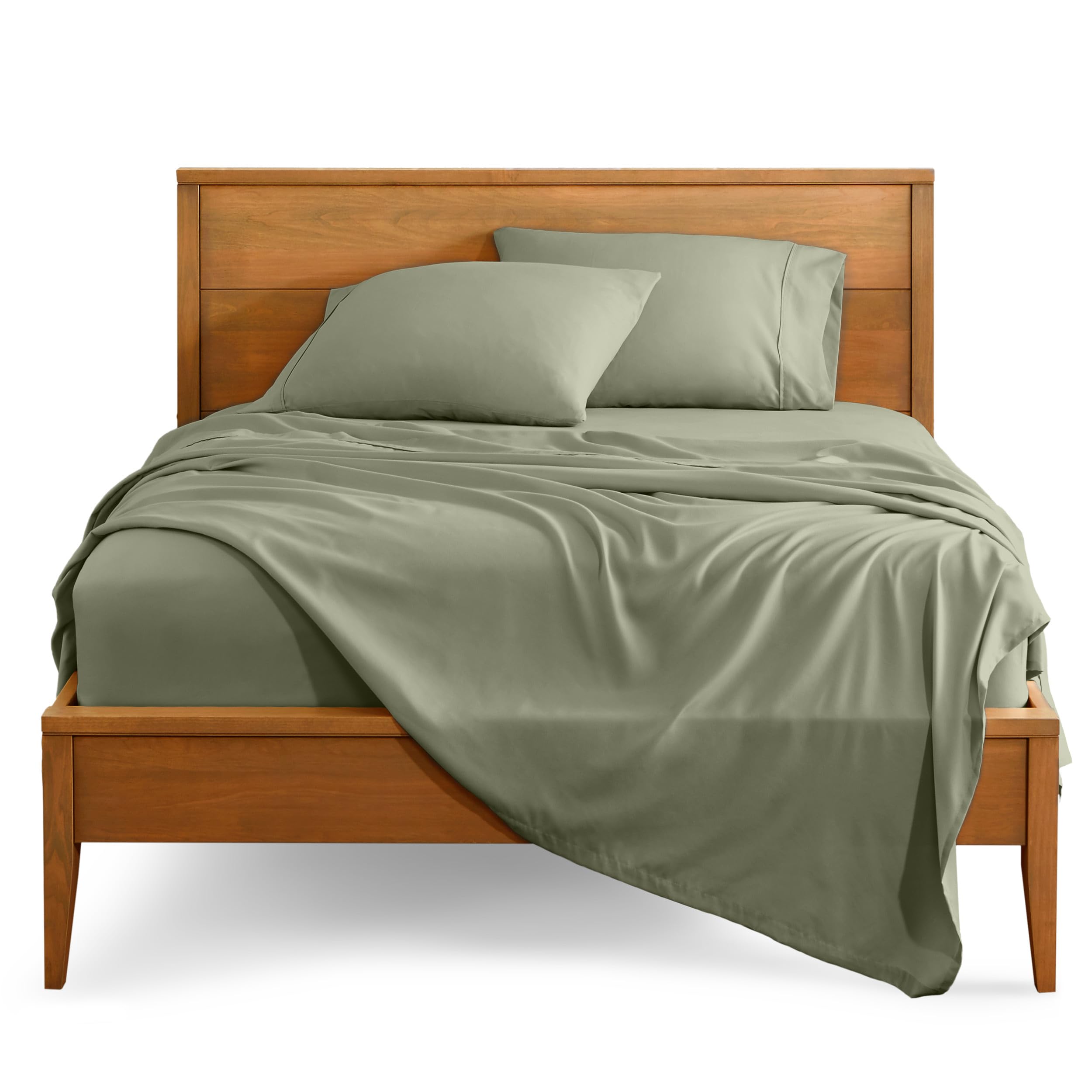 Photo 1 of Bare Home Split Head Flex King Sheet Set - 1800 Ultra-Soft Microfiber Bed Sheets - Double Brushed - Deep Pockets - Easy Fit - 4 Piece Set - Bedding Sheets & Pillowcases (Sage)
