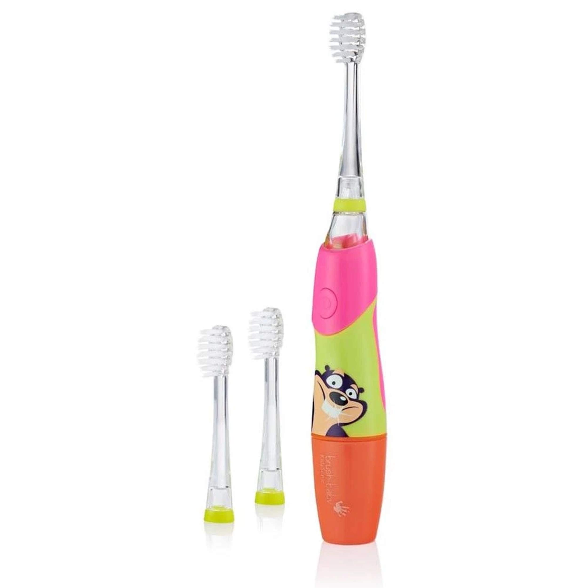 Brush Baby Pink Kidz Sonic Electric Toothbrush-3 x Small Brush Heads with Soft Vibrating bristles