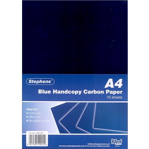 A4 Hand Copy Carbon Paper Sheets Blue Pack 10 Sheets Amazon.co.uk