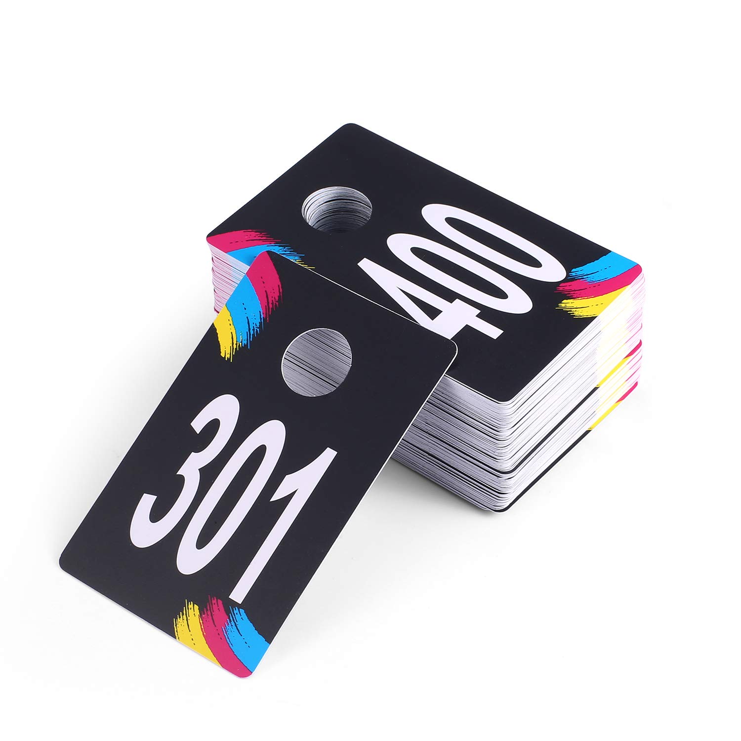 SUKIRA Live Plastic Number Tags, Normal and Reverse Mirror Image Coat Room Checks for Facebook Live, Reusable Lularoe Supplies, Hanger Cards for Clothes, 100 Consecutive Numbers, (301-400)