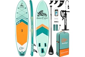 INNOEPXO InnoExpo Inflatable Stand Up Paddle Boards with Premium Accessories, Wide Stable SUP Paddle Board Design, Non-Slip Comfort Deck for Youth & Adults