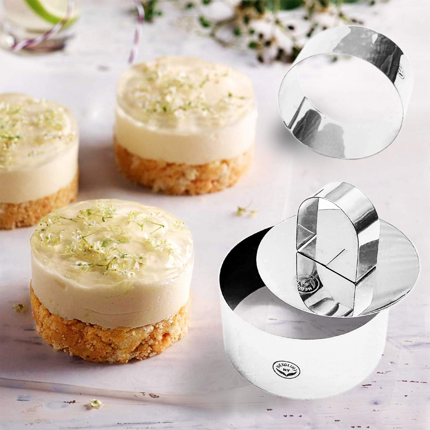 NewlineNY Stainless Steel Dessert Rings (12 Pcs) Molding, Layering, Appetizers Molds, Cake Cutter, 12 Pcs Set Dessert Rings - Image 4