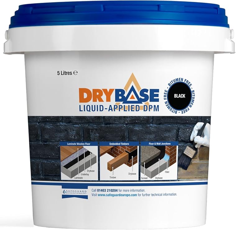Drybase 5 litres Black Liquid Damp Proof Membrane Liquid DPM Damp