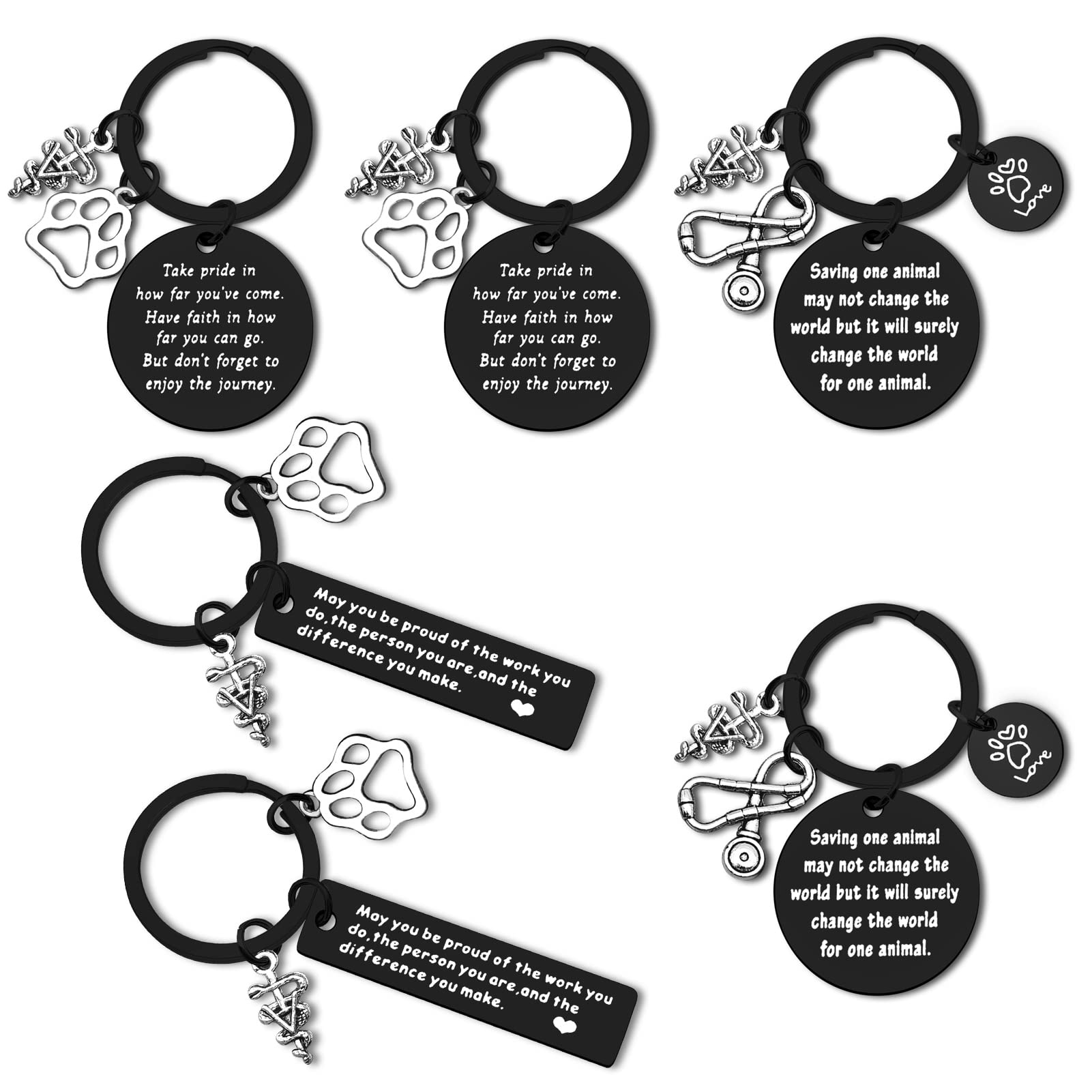 Veterinarian Keyring Appreciation Gifts Thank You Gift for Vet Tech Animal Rescue Veterinary Medicine Student Graduation Gift Veterinarian Nurse Gift Future Veterinary Inspirational Veterinarian Gift
