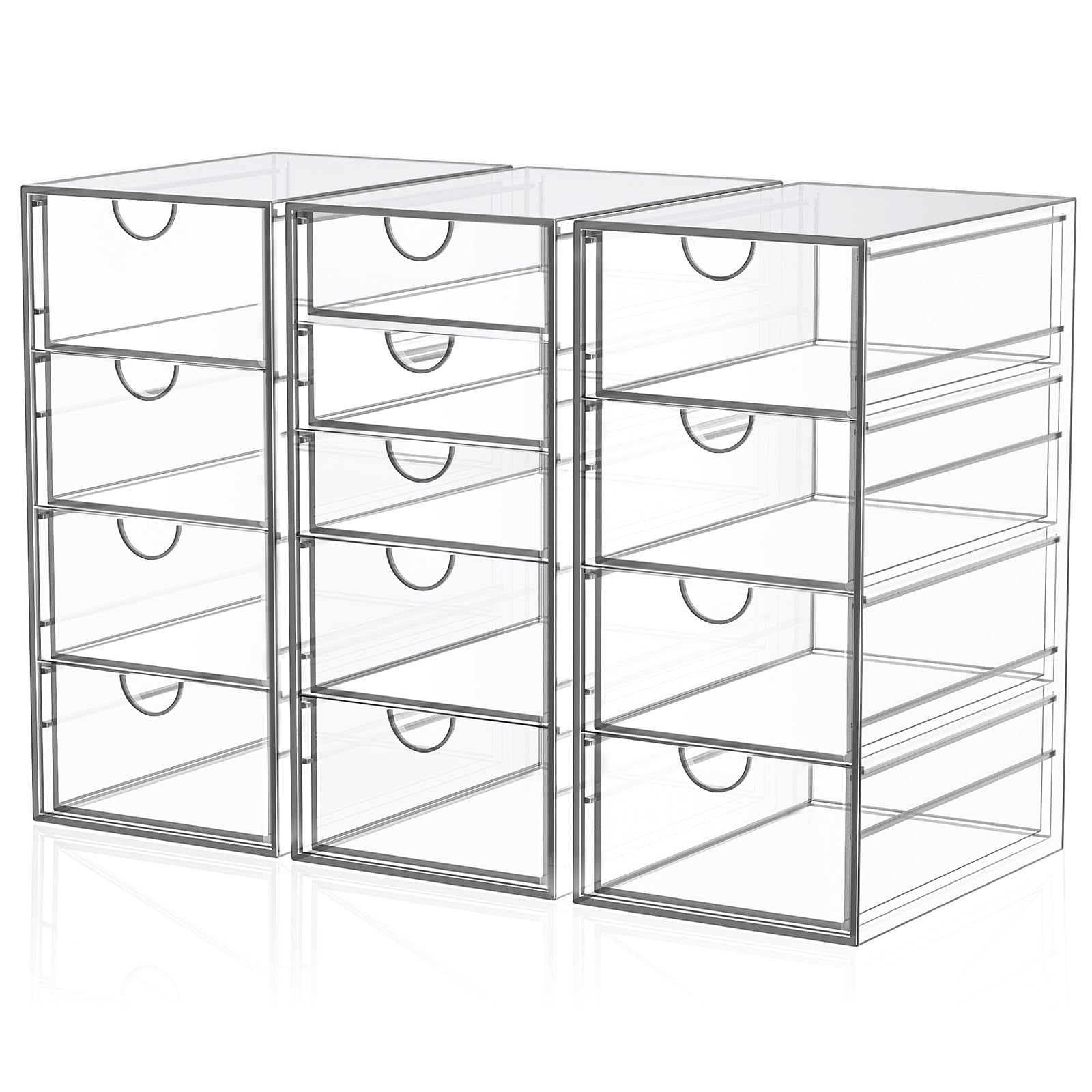 Photo 1 of Acrylic Desk Organizers And Accessories With 13 Drawers, Office Desktop Drawers, Plastic Makeup Organizer Containers Bins With Drawers Desk Organization, Bathroom Organizers Storage Case Box Cube