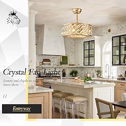 CATINER Crystal Caged Ceiling Fans with