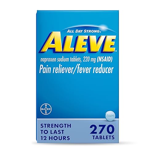 Aleve Pain Reliever & Fever Reducer Tablets, Naproxen Sodium, Headache, Back and Body Pain Relief Medicine, 270 Count