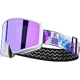 KAPVOE ski goggles Magnetic lens, Anti-fog, UV400 protection, Suitable for men, women and teenagers K719